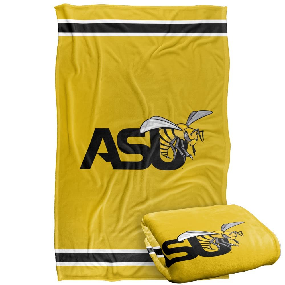Alabama State University Hornets Blanket, 36"x58" Primary Logo Stripes, Silky Touch Super Soft Throw