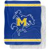 Mcneese State University Blanket, 50"x60" Primary Logo Stripes Silky Touch Sherpa Back Super Soft Throw Blanket view 1