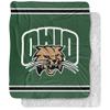 Ohio University Blanket, 50"x60" Primary Logo Stripes Silky Touch Sherpa Back Super Soft Throw Blanket view 1