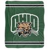 Ohio University Blanket, 50"x60" Primary Logo Stripes Silky Touch Sherpa Back Super Soft Throw Blanket view 2