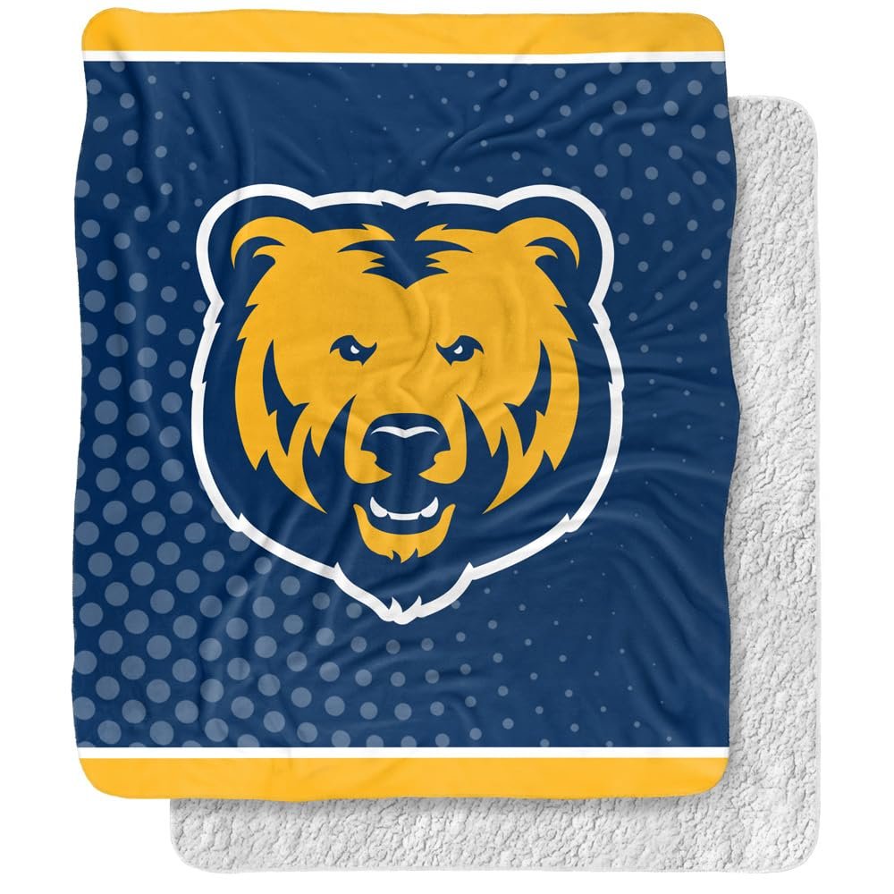 University of Northern Colorado Blanket, 50"x60" Logo Dots Silky Touch Sherpa Back Super Soft Throw Blanket