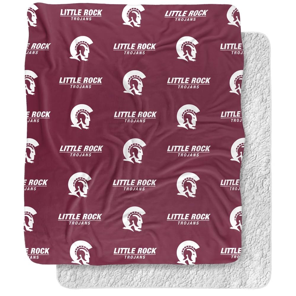 University of Arkansas at Little Rock Blanket, 50"x60" Logo Pattern Silky Touch Sherpa Back Super Soft Throw Blanket