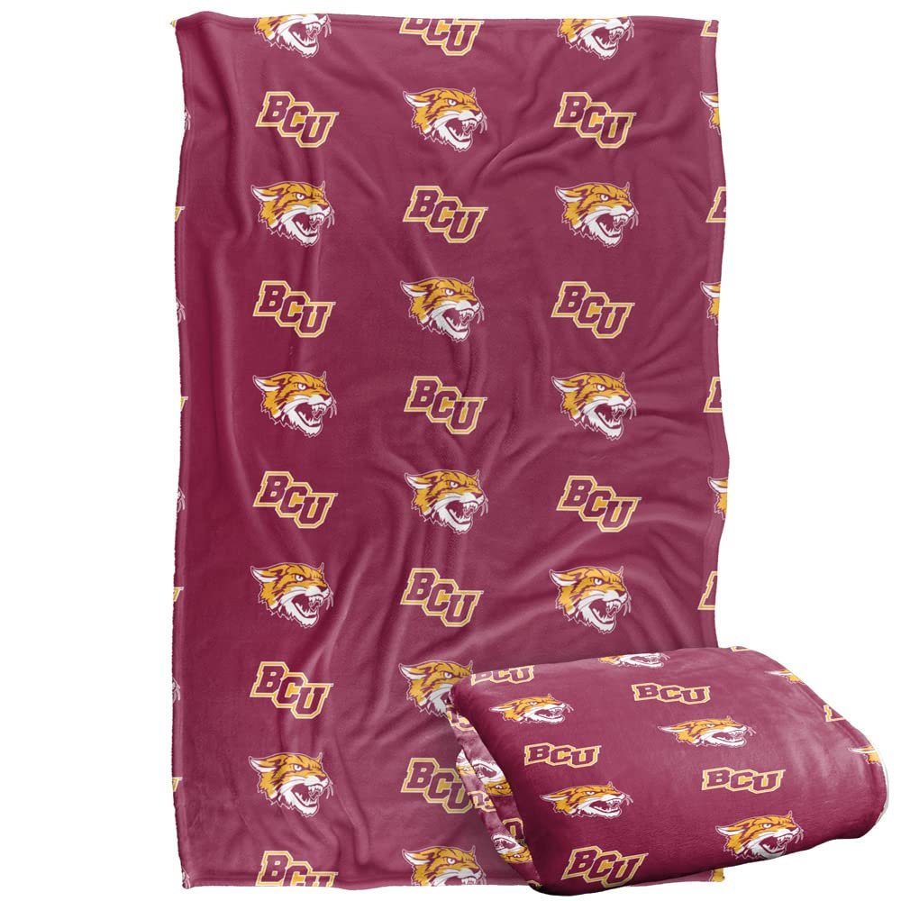 Bethune-Cookman University Wildcats Blanket, 36"x58" Logo Pattern, Silky Touch Super Soft Throw