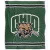 Ohio University Bobcats Blanket, 50"x60" Primary Logo Stripes, Silky Touch Super Soft Throw view 2