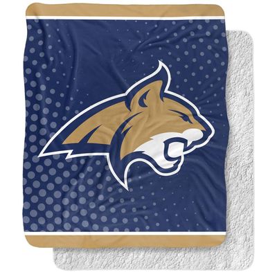 Montana State University Blanket, 50"x60" Logo Dots Silky Touch Sherpa Back Super Soft Throw Blanket