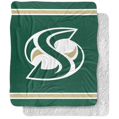 Sacramento State University Blanket, 50"x60" Primary Logo Stripes Silky Touch Sherpa Back Super Soft Throw Blanket