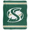 Sacramento State University Blanket, 50"x60" Primary Logo Stripes Silky Touch Sherpa Back Super Soft Throw Blanket view 2