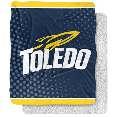 University of Toledo Blanket, 50"x60" Logo Dots Silky Touch Sherpa Back Super Soft Throw Blanket