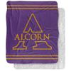 Alcorn State University Blanket, 50"x60" Primary Logo Stripes Silky Touch Sherpa Back Super Soft Throw Blanket