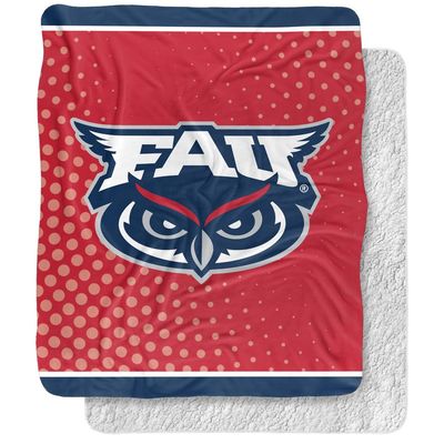 Florida Atlantic University Blanket, 50"x60" Logo Dots Silky Touch Sherpa Back Super Soft Throw Blanket