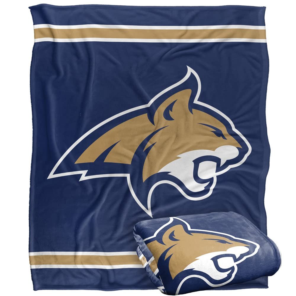 Montana State University Bobcats Blanket, 50"x60" Primary Logo Stripes, Silky Touch Super Soft Throw