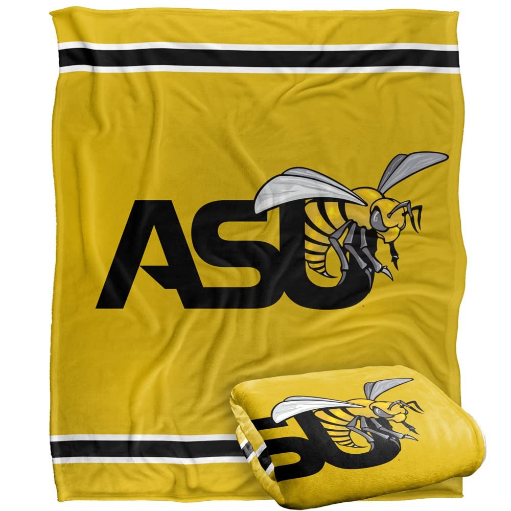Alabama State University Hornets Blanket, 50"x60" Primary Logo Stripes, Silky Touch Super Soft Throw