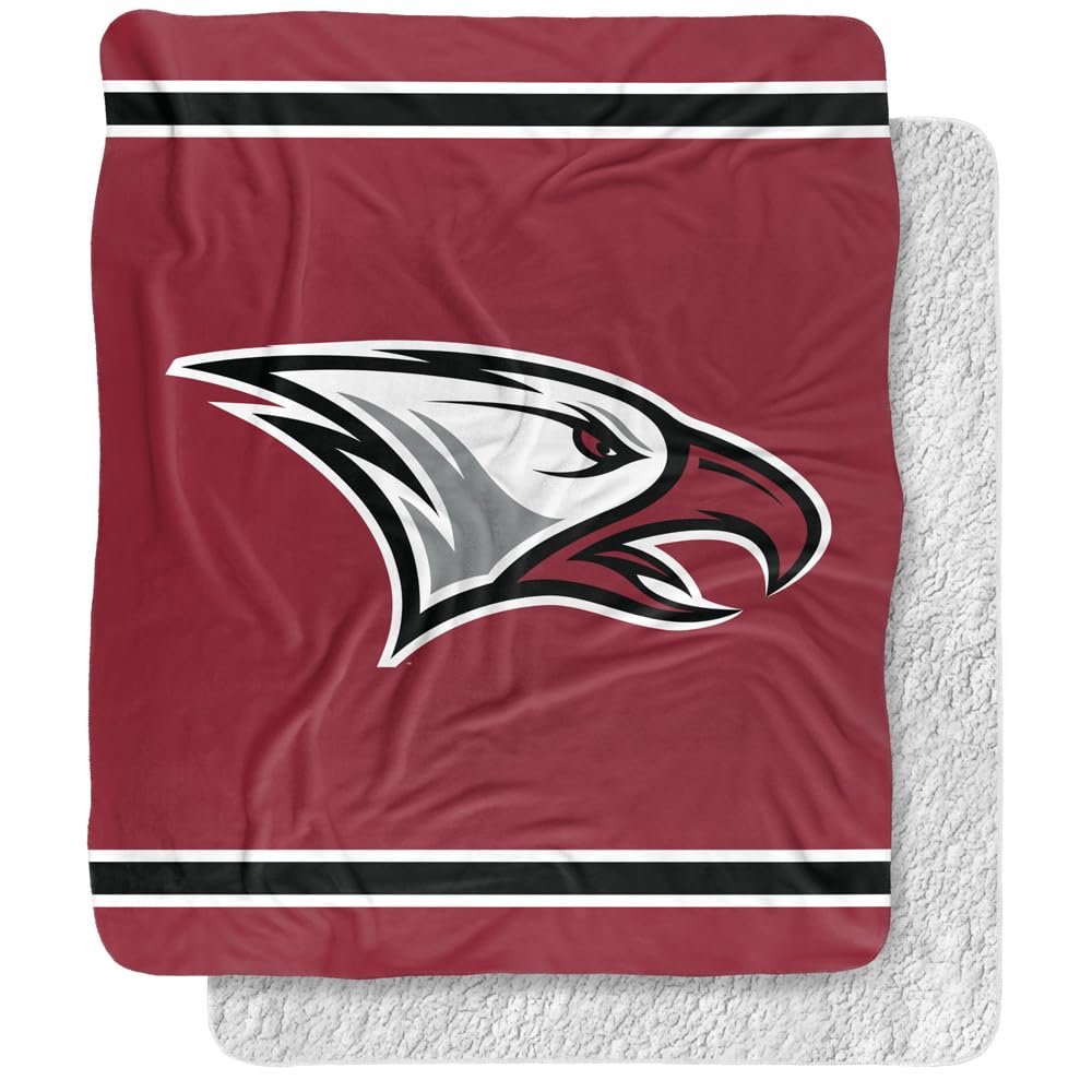 North Carolina Central University Blanket, 50"x60" Primary Logo Stripes Silky Touch Sherpa Back Super Soft Throw Blanket