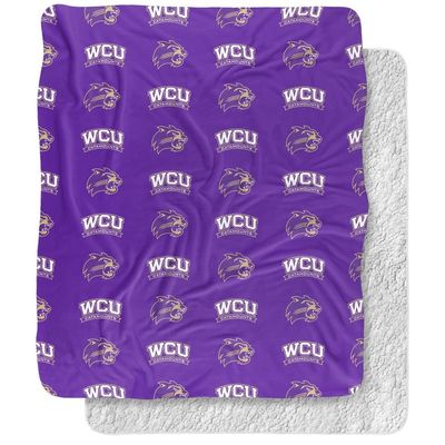 Western Carolina University Blanket, 50"x60" Logo Pattern Silky Touch Sherpa Back Super Soft Throw Blanket