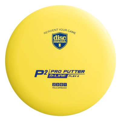 Discmania Flex 2 D-Line P2 Disc Golf Putter | Stable Disc Golf Putt & Approach Disc | Grippy, Base Plastic | Dead Straight Putts & Upshots | Ideal Grip in Any Conditions 173-174g