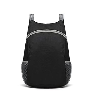 DDER Outdoor Waterproof Backpack Ultra Light Foldable Bag Breathable Shoulder Belt Camping Hiking Backpack and Storage Bag (Black)