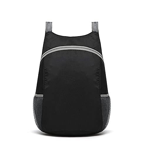 DDER Outdoor Waterproof Backpack Ultra Light Foldable Bag Breathable Shoulder Belt Camping Hiking Backpack and Storage Bag (Black)