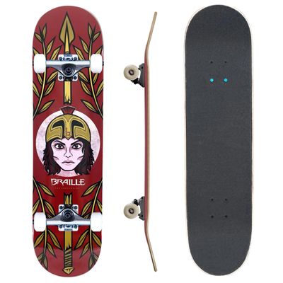 Complete Pro Skateboard by Braille for Girls, Boys, Kids Youth, Adult, Teens, Beginners - Fully Assembled with Poster & Stickers (8.5, Athena)