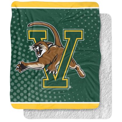 University of Vermont Blanket, 50"x60" Logo Dots Silky Touch Sherpa Back Super Soft Throw Blanket
