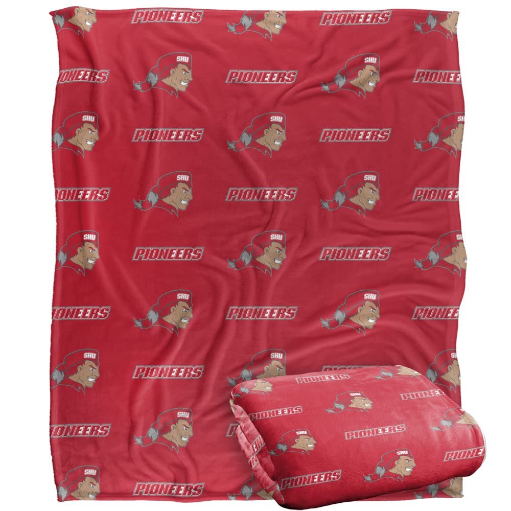 Sacred Heart University Pioneers Blanket, 50"x60" Logo Pattern, Silky Touch Super Soft Throw
