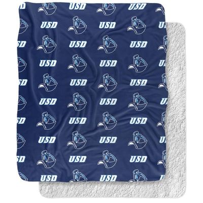 University of San Diego Blanket, 50"x60" Logo Pattern Silky Touch Sherpa Back Super Soft Throw Blanket