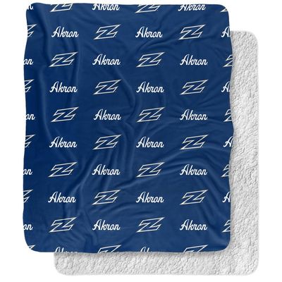 University of Akron Blanket, 50"x60" Logo Pattern Silky Touch Sherpa Back Super Soft Throw Blanket