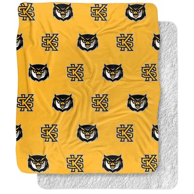 Kennesaw State University Blanket, 50"x60" Logo Pattern Silky Touch Sherpa Back Super Soft Throw Blanket