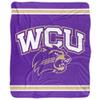 Western Carolina University Blanket, 50"x60" Primary Logo Stripes Silky Touch Sherpa Back Super Soft Throw Blanket view 2