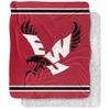 Eastern Washington University Blanket, 50"x60" Primary Logo Stripes Silky Touch Sherpa Back Super Soft Throw Blanket view 1
