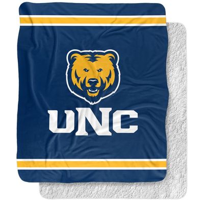 University of Northern Colorado Blanket, 50"x60" Primary Logo Stripes Silky Touch Sherpa Back Super Soft Throw Blanket