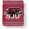 Saint Josephs University Blanket, 50"x60" Primary Logo Stripes Silky Touch Sherpa Back Super Soft Throw Blanket view 1