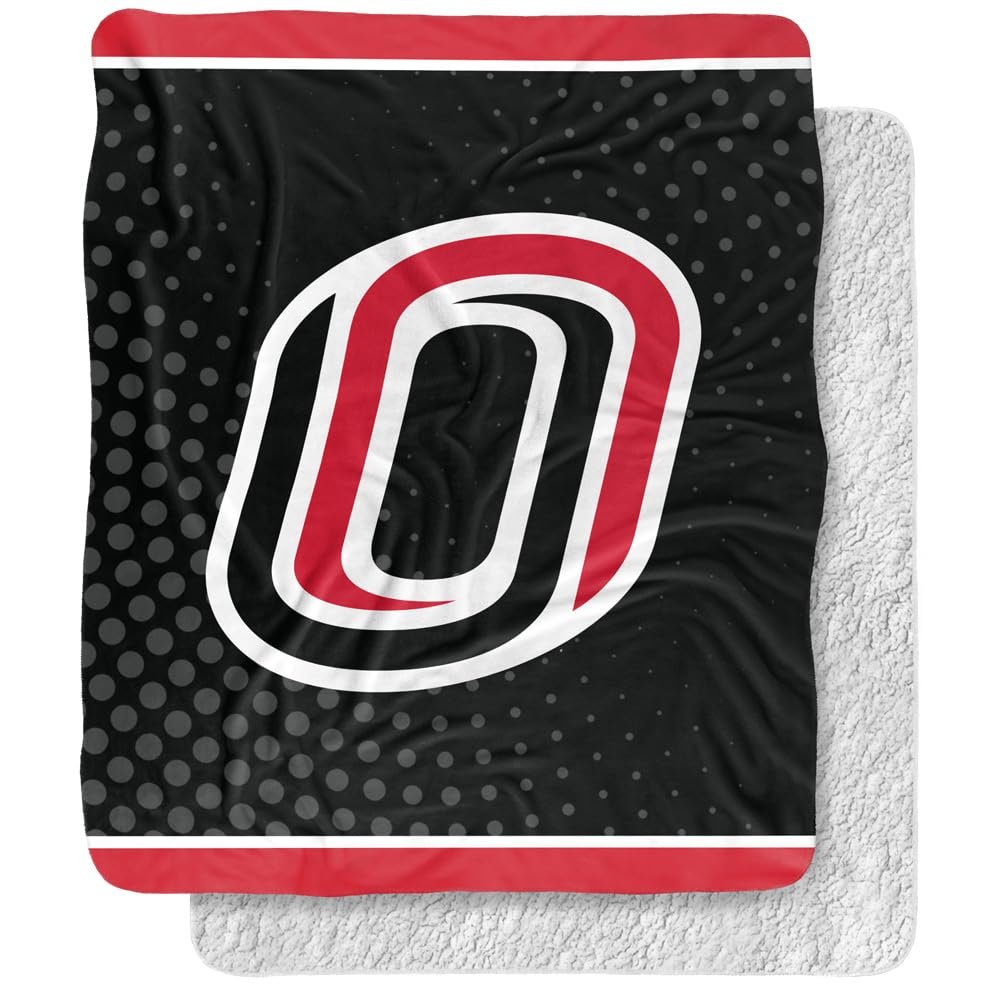 University of Nebraska at Omaha Blanket, 50"x60" Logo Dots Silky Touch Sherpa Back Super Soft Throw Blanket