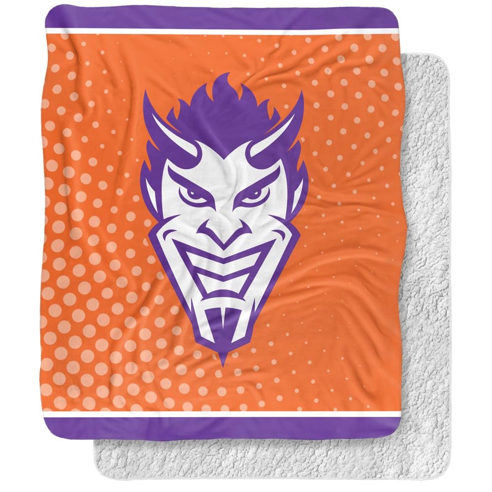 Northwestern State University Blanket, 50"x60" Logo Dots Silky Touch Sherpa Back Super Soft Throw Blanket
