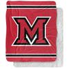 Miami University (Oh) Blanket, 50"x60" Primary Logo Stripes Silky Touch Sherpa Back Super Soft Throw Blanket view 1