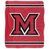 Miami University (Oh) Blanket, 50"x60" Primary Logo Stripes Silky Touch Sherpa Back Super Soft Throw Blanket view 2