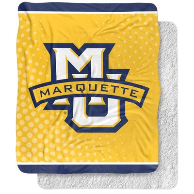 Marquette University Blanket, 50"x60" Logo Dots Silky Touch Sherpa Back Super Soft Throw Blanket