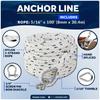 Five Oceans Anchor Line 5/16" x 100', Anchor Rope Line, Marine Premium 3-Strand White Nylon Boat Anchor Rope - Stainless Steel Thimble and Shackle, Ideal for Mooring Anchoring Towing - FO4566-C100 view 4