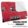 Miami University (Oh) Blanket, 50"x60" Logo Pattern Silky Touch Sherpa Back Super Soft Throw Blanket view 3