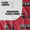 Miami University (Oh) Blanket, 50"x60" Logo Pattern Silky Touch Sherpa Back Super Soft Throw Blanket view 4