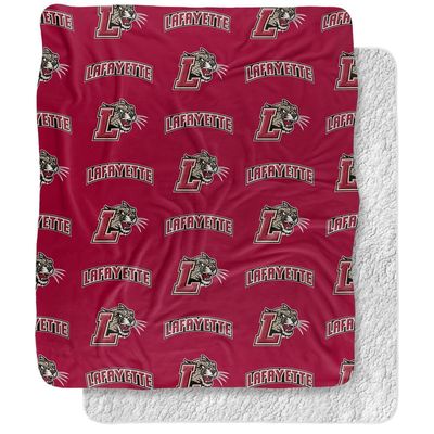 Lafayette College Blanket, 50"x60" Logo Pattern Silky Touch Sherpa Back Super Soft Throw Blanket