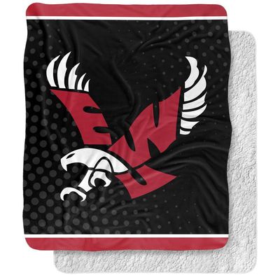Eastern Washington University Blanket, 50"x60" Logo Dots Silky Touch Sherpa Back Super Soft Throw Blanket