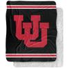 University of Utah Blanket, 50"x60" Primary Logo Stripes Silky Touch Sherpa Back Super Soft Throw Blanket view 1