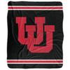 University of Utah Blanket, 50"x60" Primary Logo Stripes Silky Touch Sherpa Back Super Soft Throw Blanket view 2
