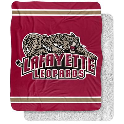 Lafayette College Blanket, 50"x60" Primary Logo Stripes Silky Touch Sherpa Back Super Soft Throw Blanket