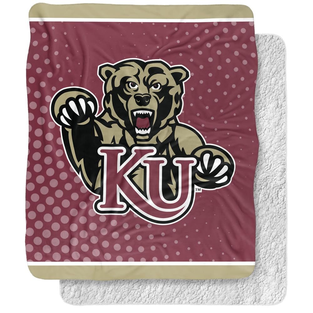 Kutztown University Blanket, 50"x60" Logo Dots Silky Touch Sherpa Back Super Soft Throw Blanket