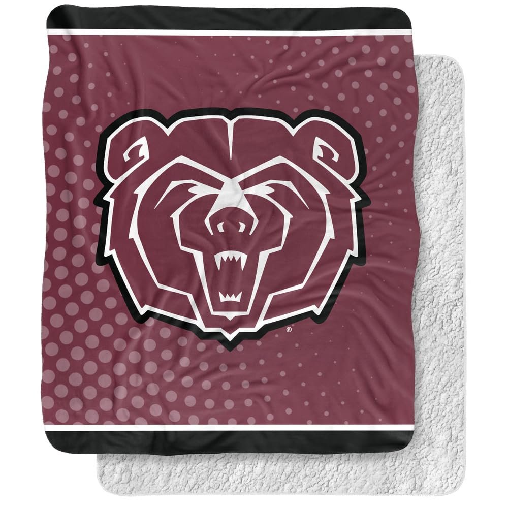 Missouri State University Blanket, 50"x60" Logo Dots Silky Touch Sherpa Back Super Soft Throw Blanket
