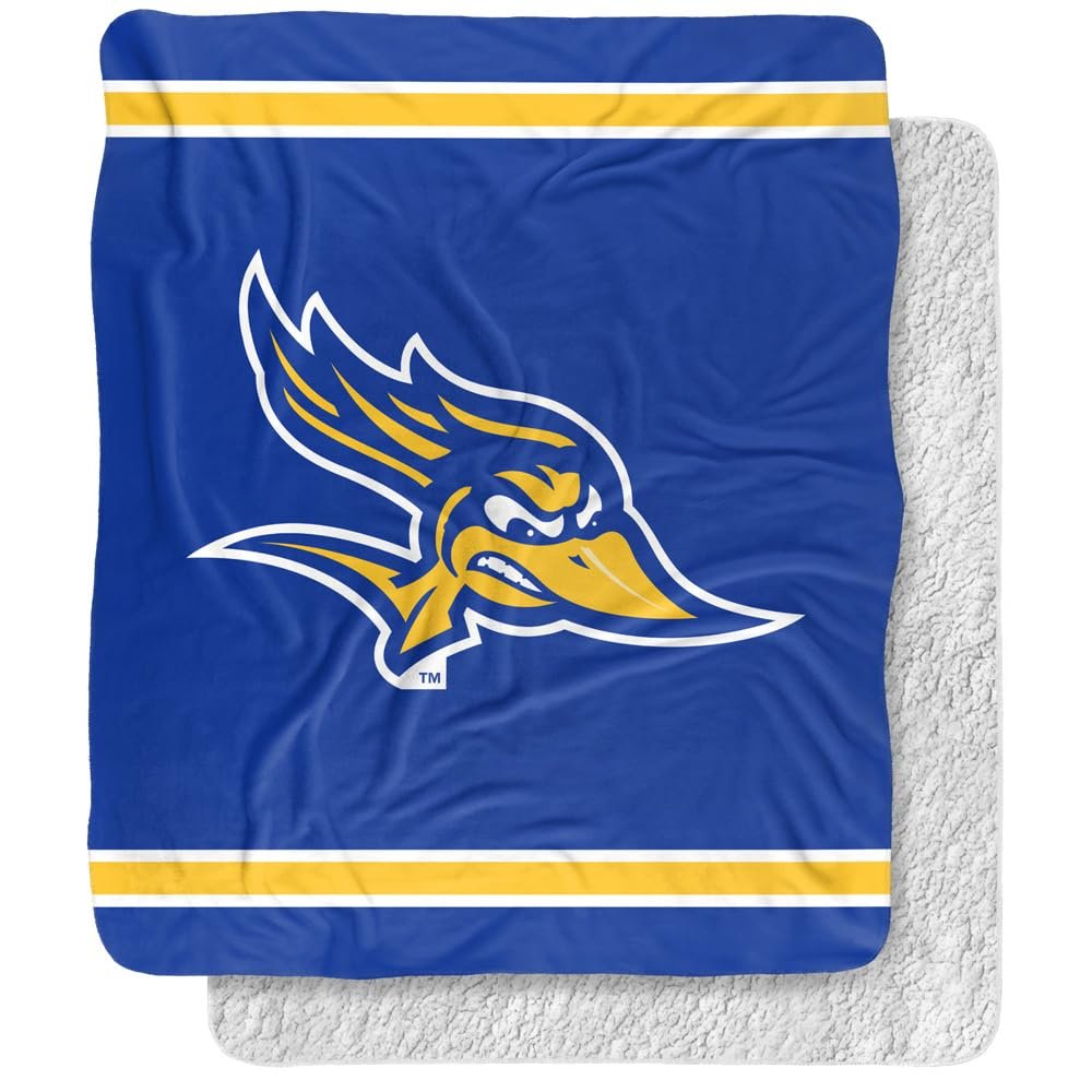 California State University Bakersfield Blanket, 50"x60" Primary Logo Stripes Silky Touch Sherpa Back Super Soft Throw Blanket