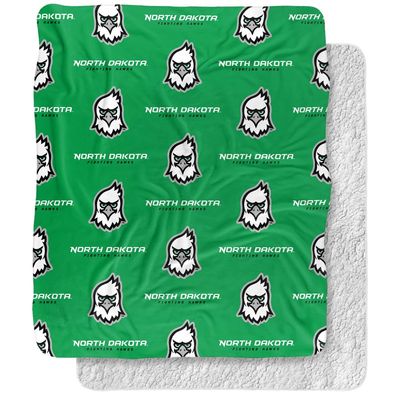 University of North Dakota Blanket, 50"x60" Logo Pattern Silky Touch Sherpa Back Super Soft Throw Blanket