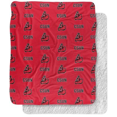 California State University Northridge Blanket, 50"x60" Logo Pattern Silky Touch Sherpa Back Super Soft Throw Blanket