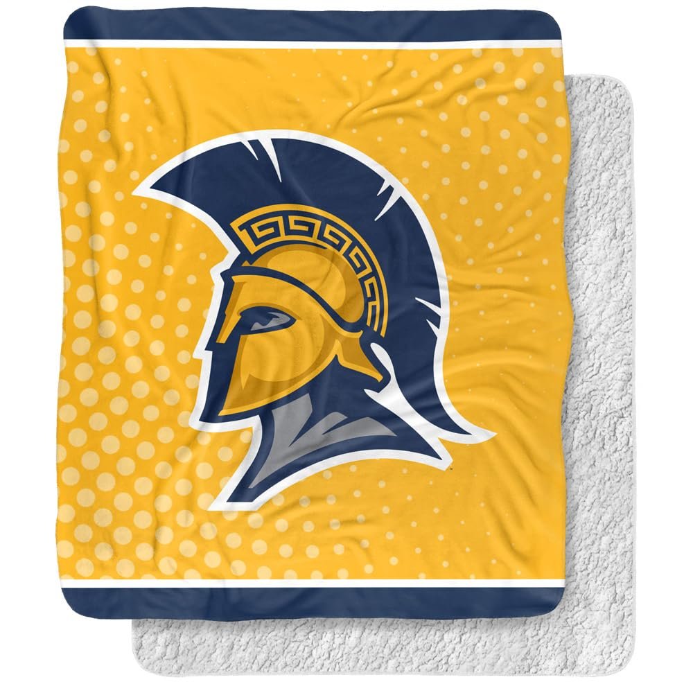 University of North Carolina Greensboro Blanket, 50"x60" Logo Dots Silky Touch Sherpa Back Super Soft Throw Blanket